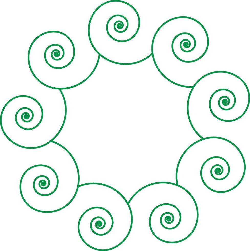 a green spiral design on a white background vector
