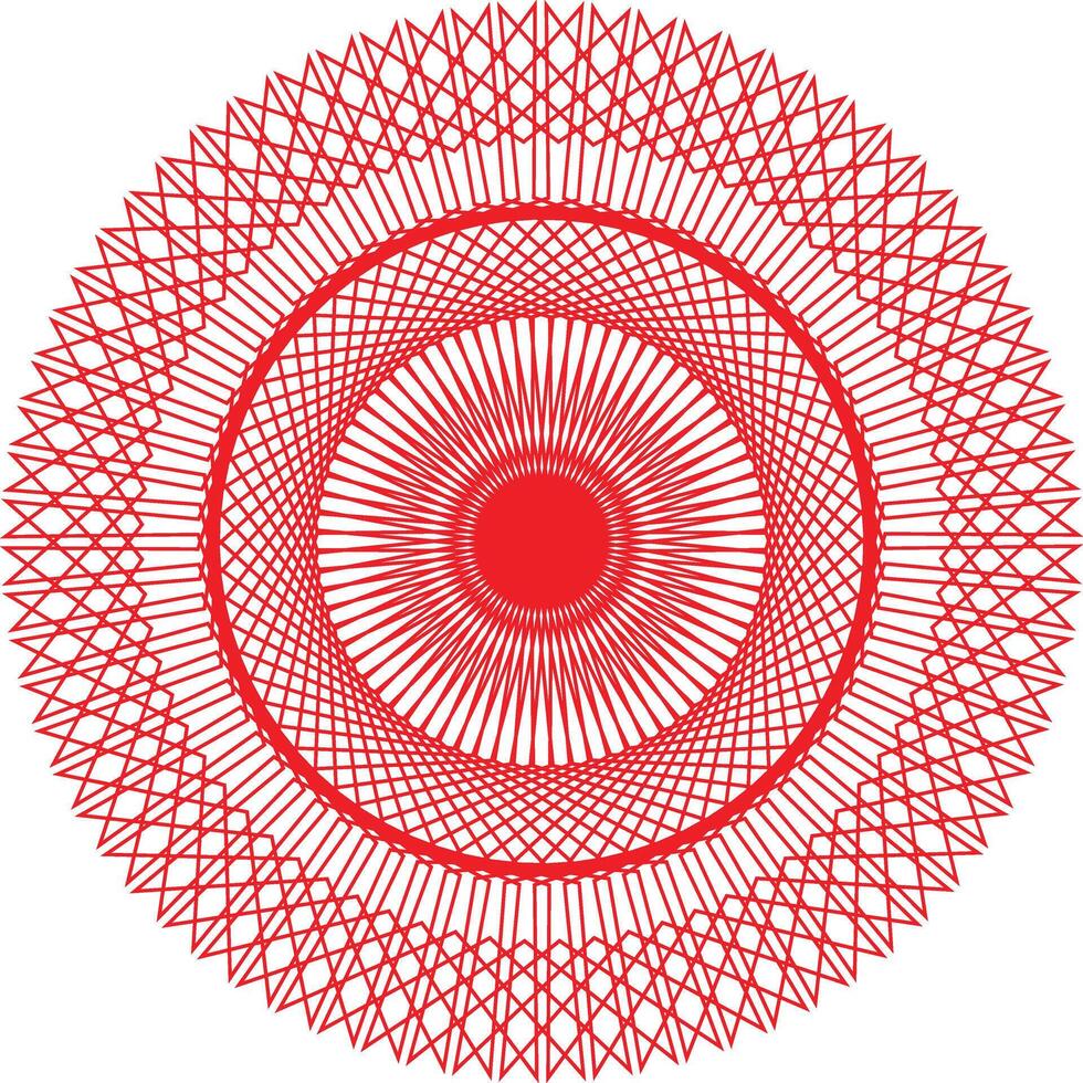 Red geometric mandala abstract design vector
