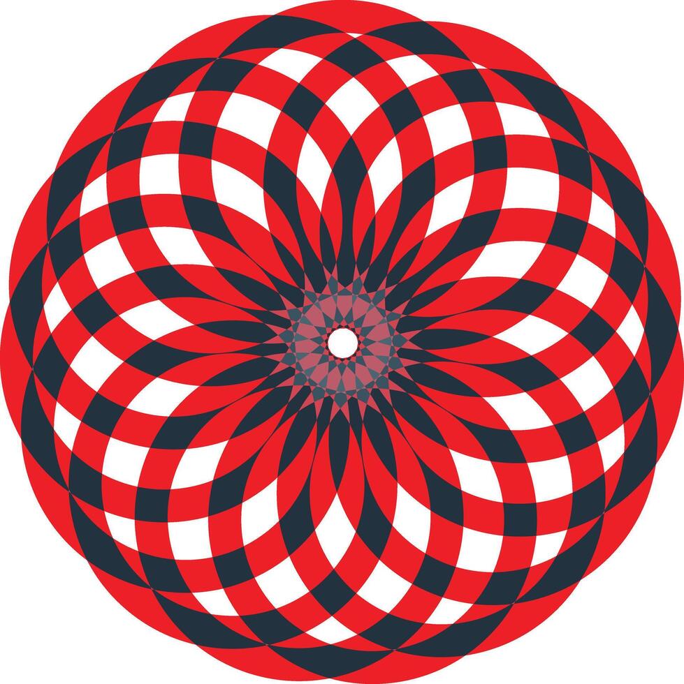 Abstract red and black circular graphic design vector