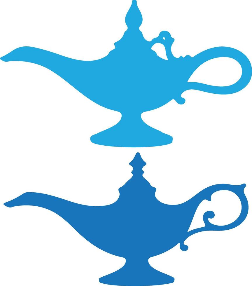 magic lamp silhouette illustration vector
