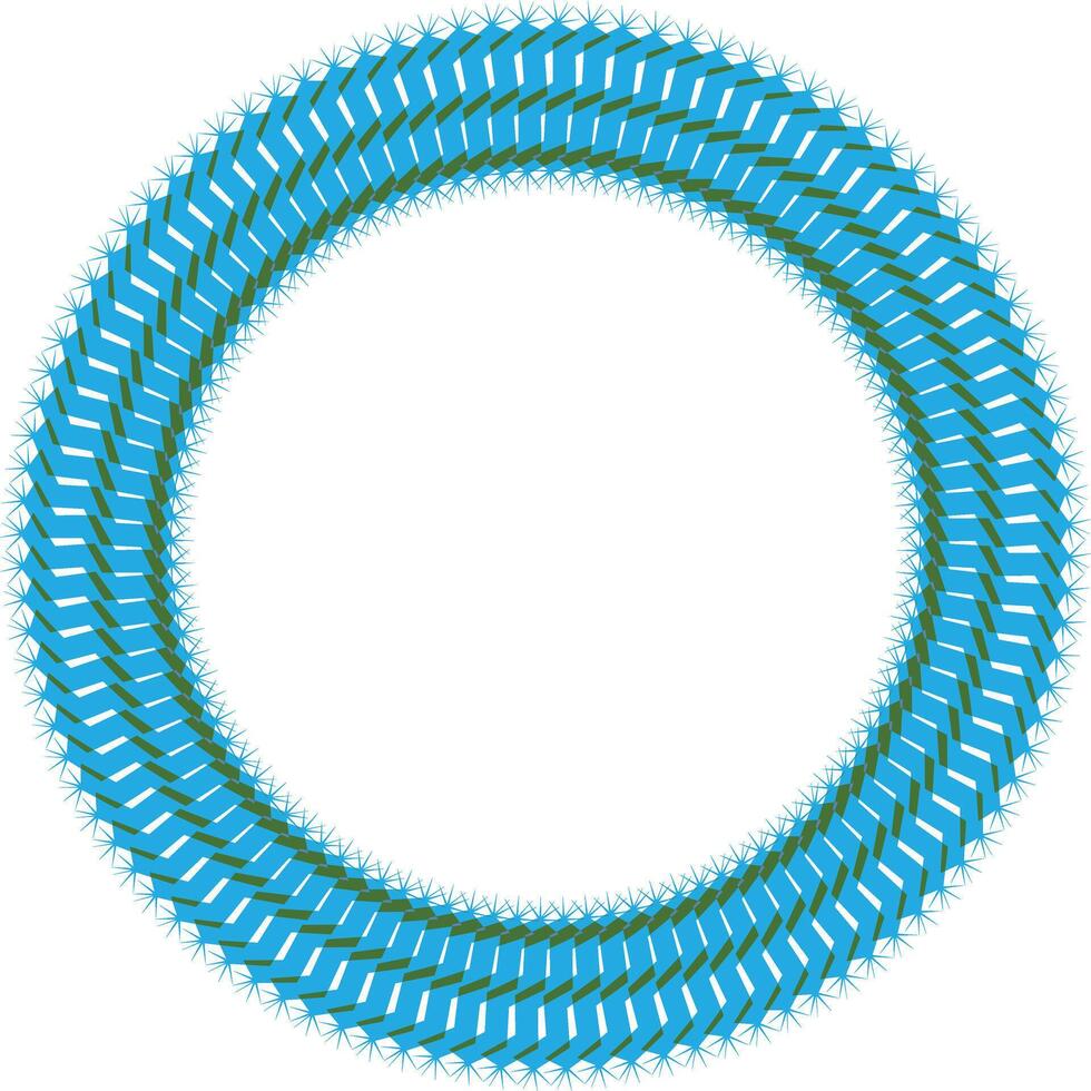 Vibrant circular geometric pattern with blue and green hues vector