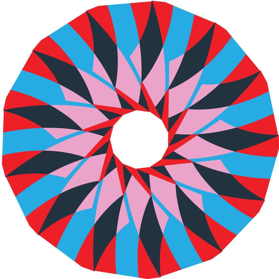 Colorful geometric circular abstract design for print vector