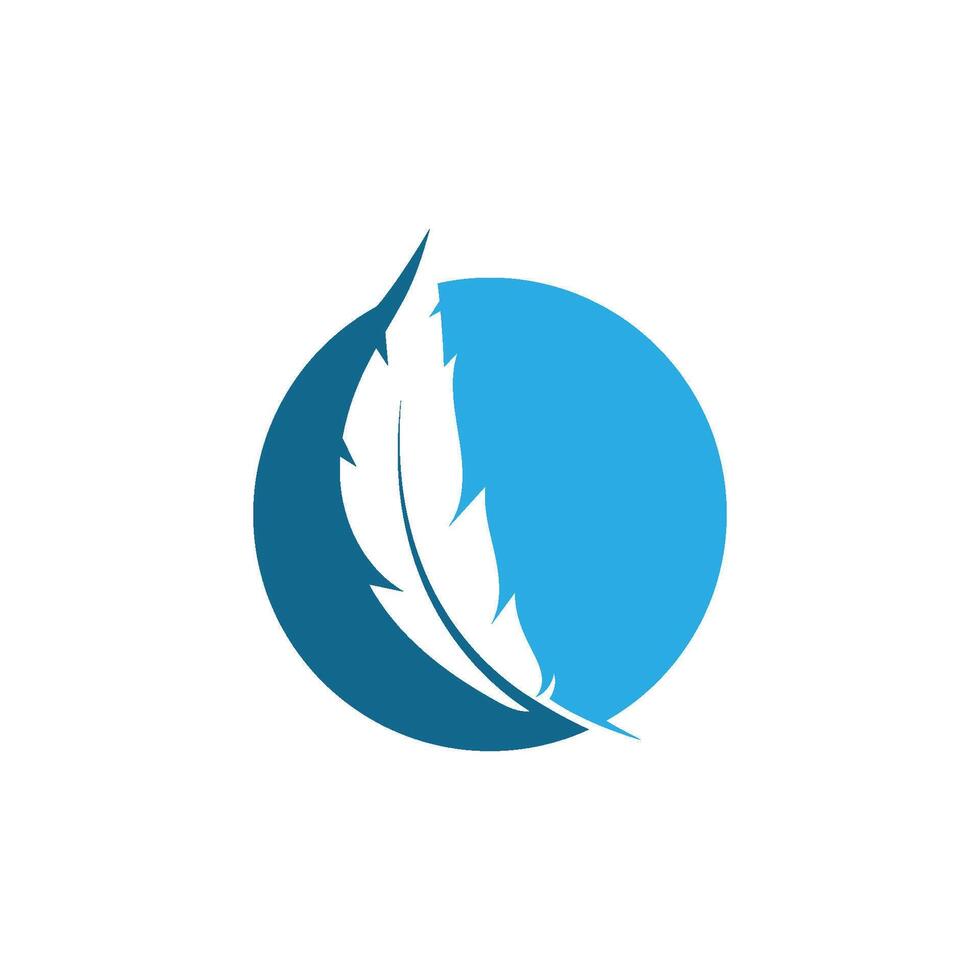 Blue Feather logo icon vector