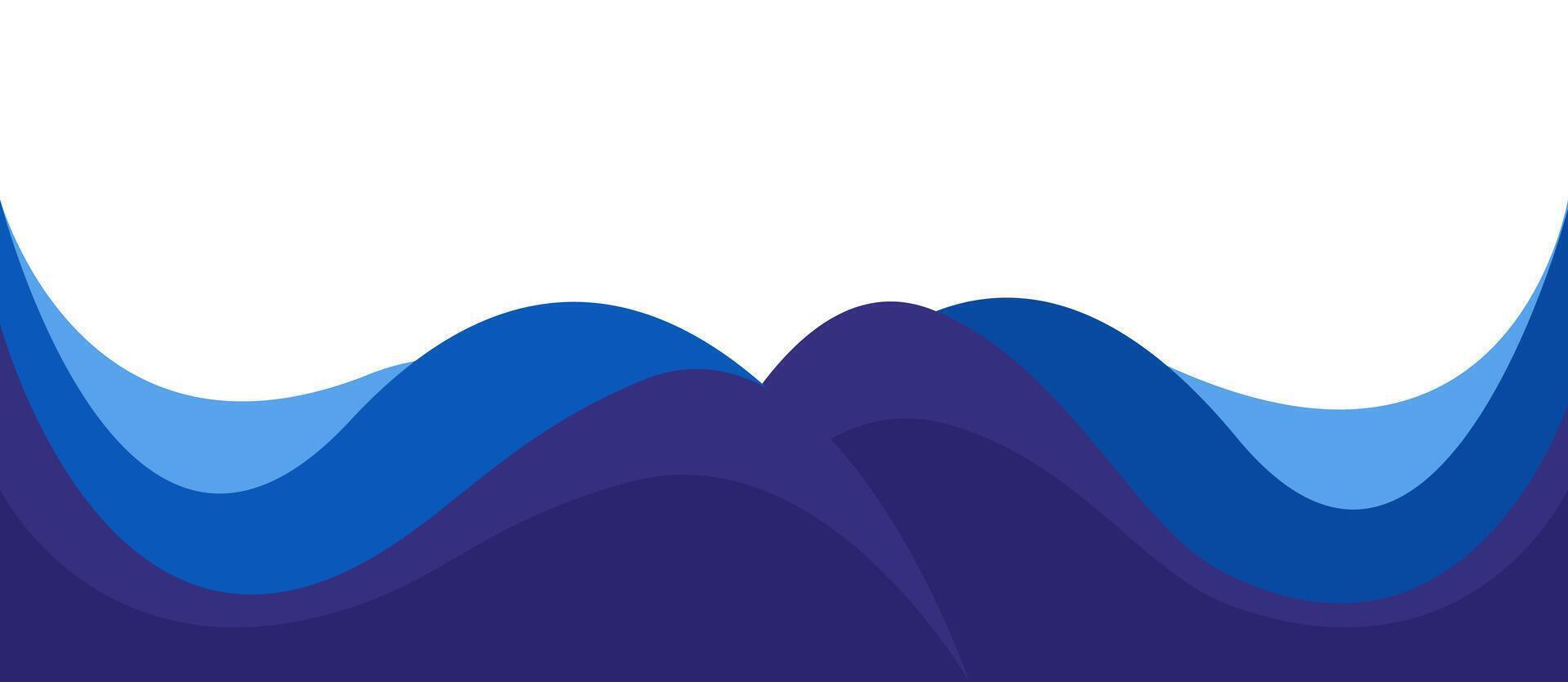 Header footer blue layered curve abstract style border frame illustration banner background design vector
