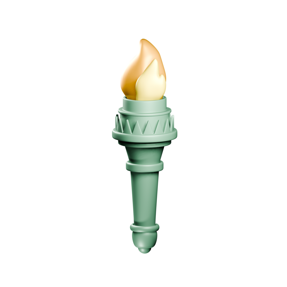 3D Liberty Torch Icon, USA Landmark. 3d render on isolated background png