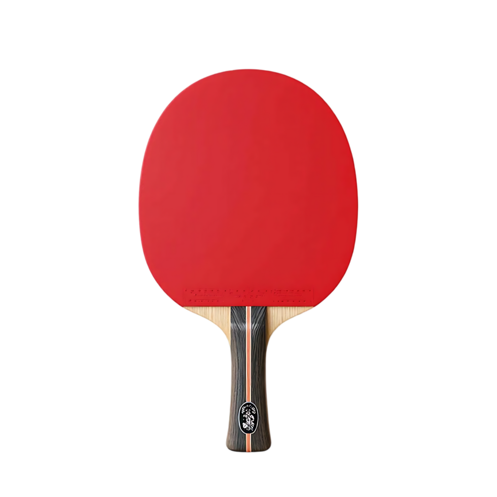 Red Table Tennis Racket with Wooden Handle png