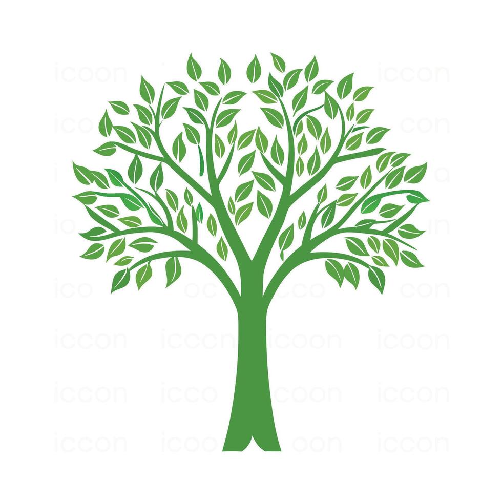 Green Tree Illustration Symbol of Growth, Nature, and Environmental Awareness vector