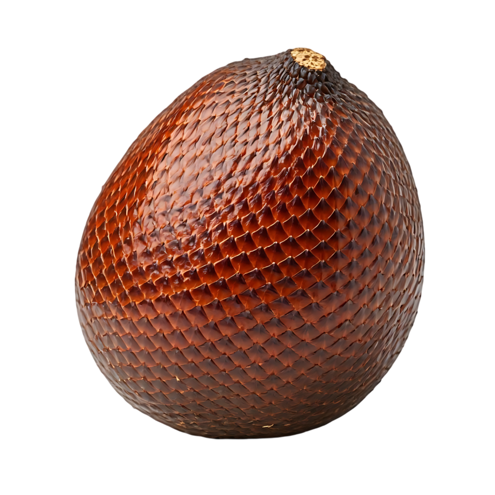 A striking snake fruit, or Salak, with its unique scale-like skin showcased against transparency. png