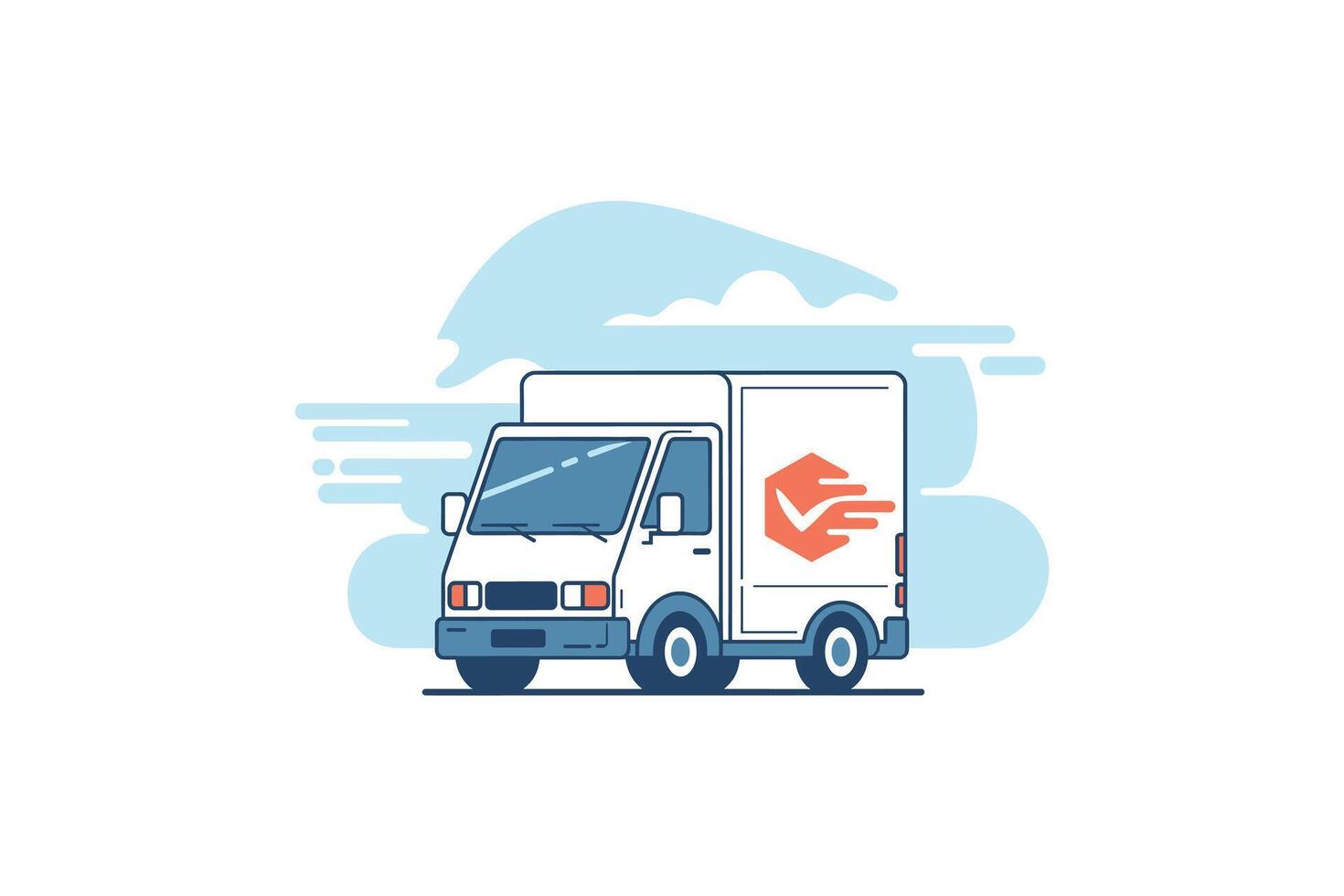 Express Delivery Truck Illustration Fast Shipping, Logistics, and Transportation Design vector