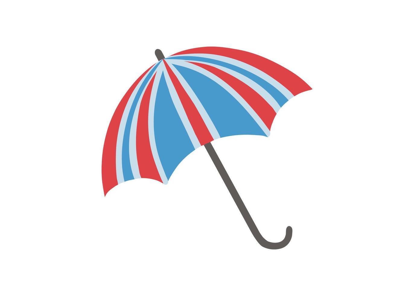 illustration of an umbrella with the colors of the British flag. Cute umbrella illustration, highlighted on a white background. Cartoon clipart. vector