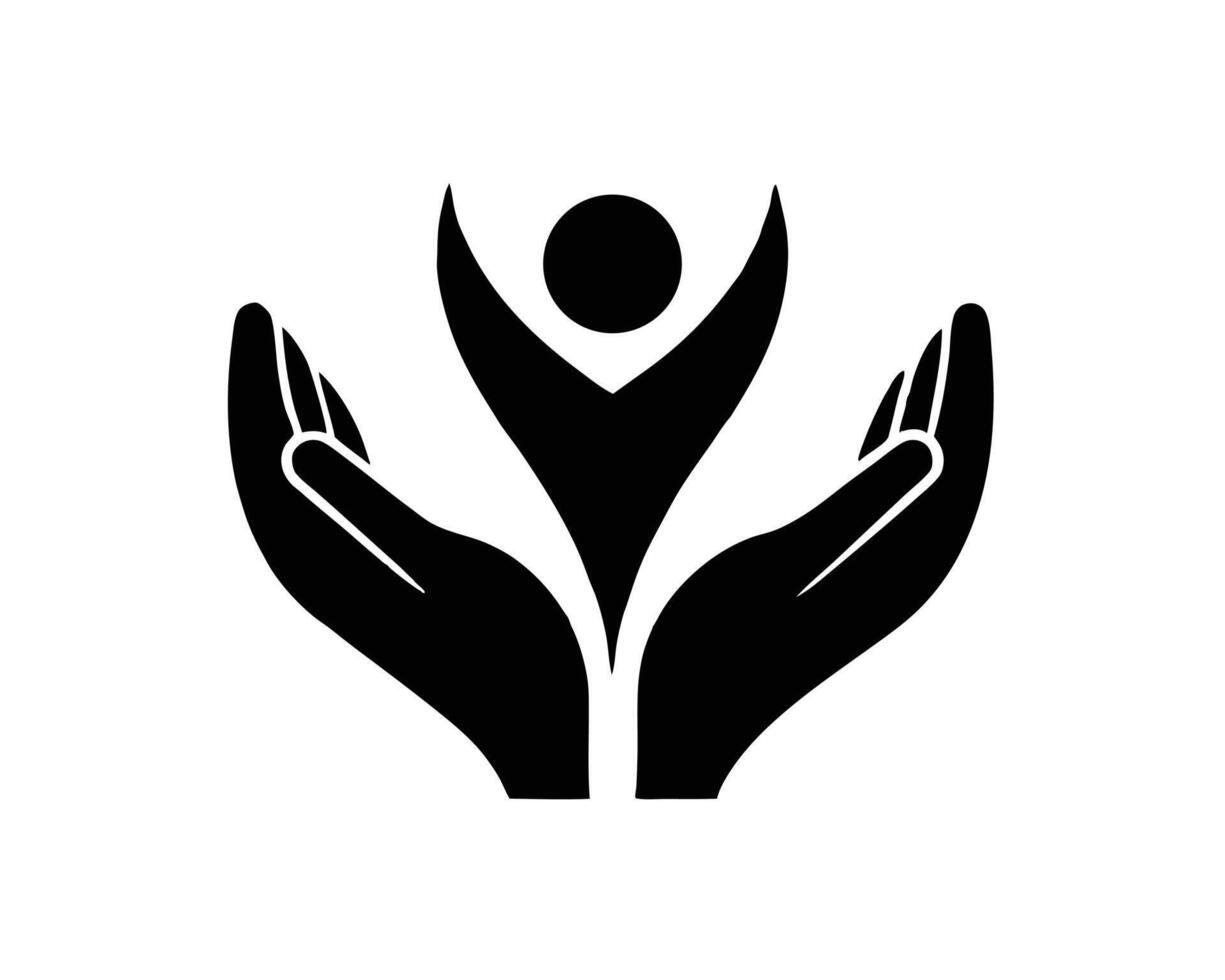 Abstract representation of protection security care and support for a person or a group. vector