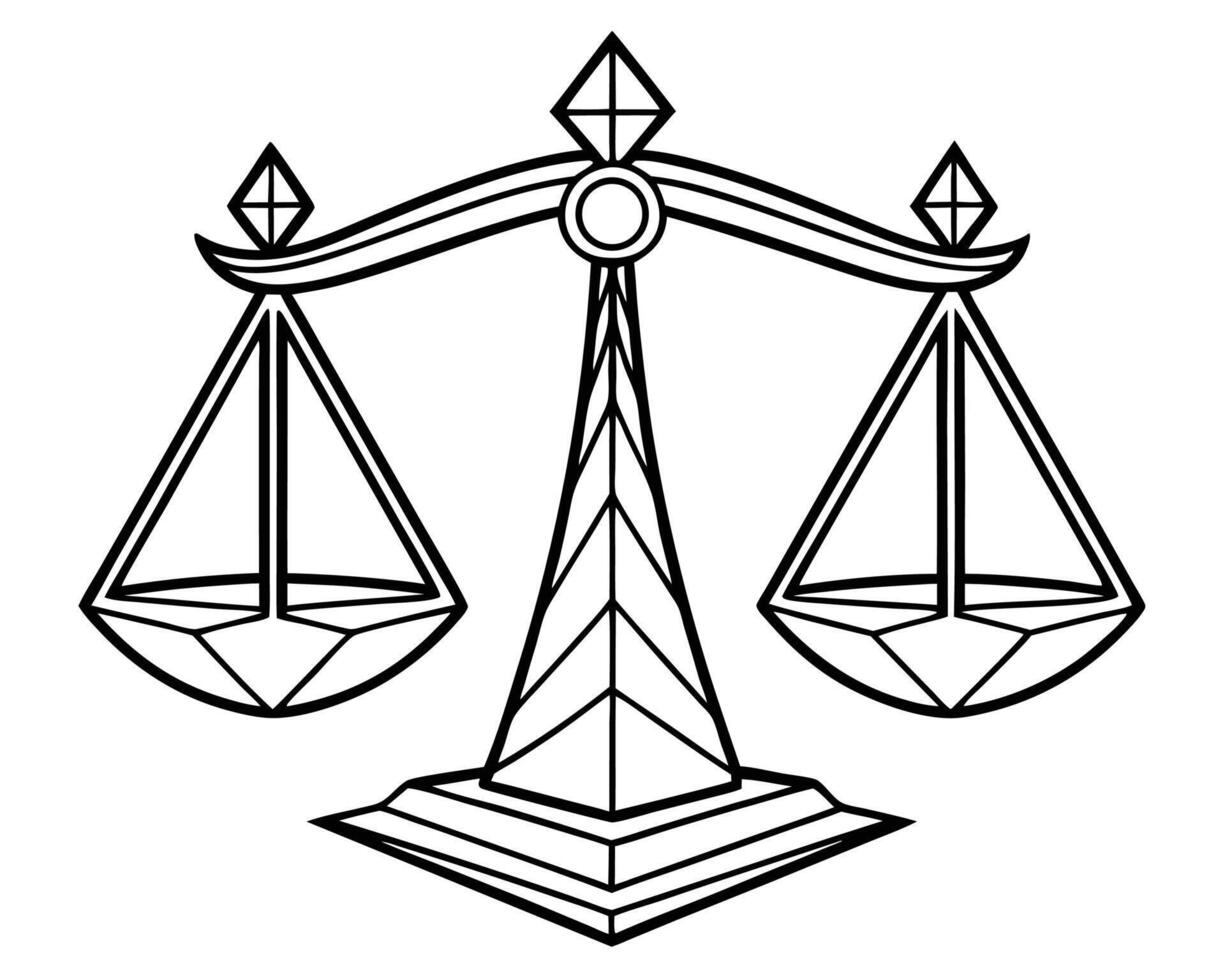 Abstract illustration of a law scales symbol representing justice and legal concepts vector