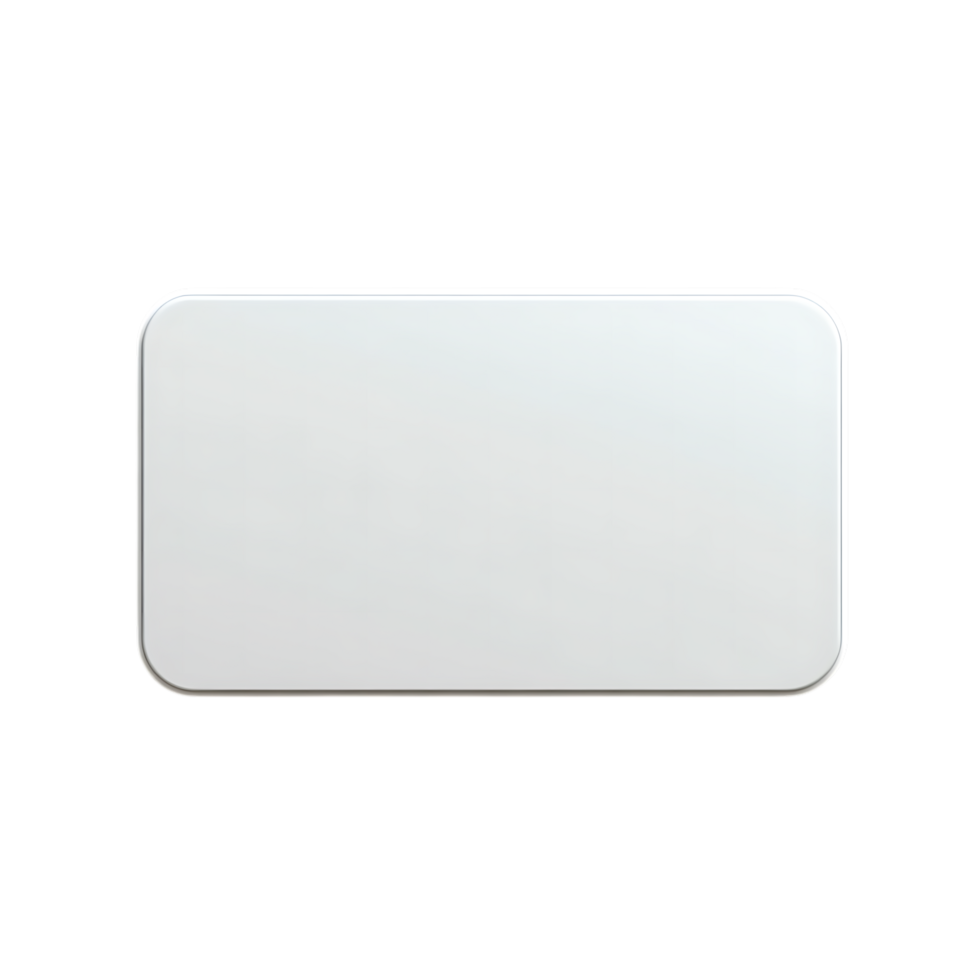 White rectangular blank plate isolated on transparent background png