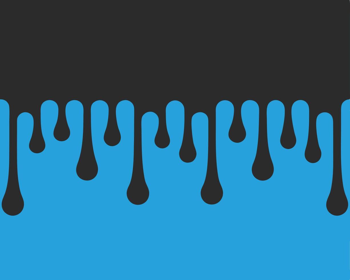 Abstract blue paint drips on a contrasting black background for modern design projects vector