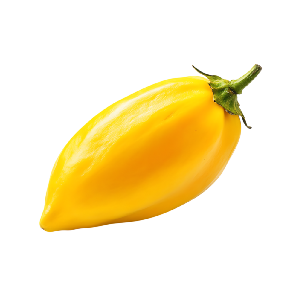 Single yellow pimento pepper isolated on transparent background png