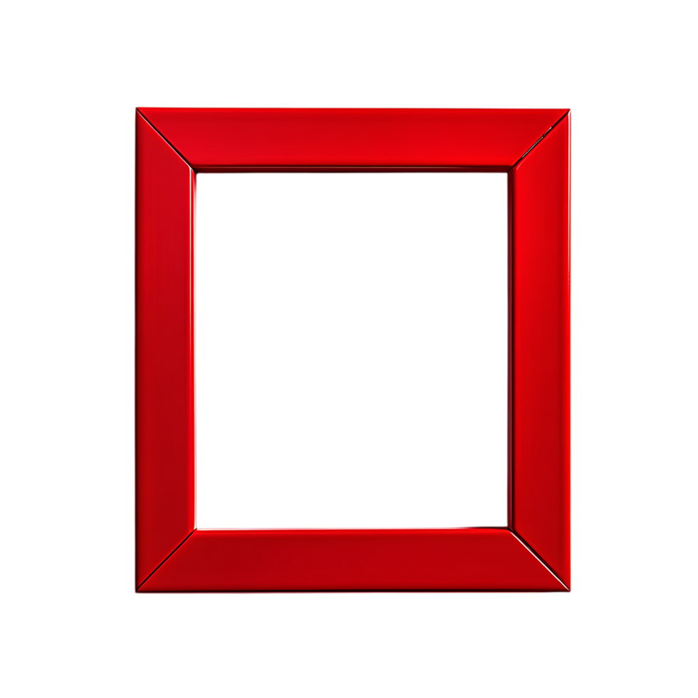 Red square frame border isolated on transparent background png