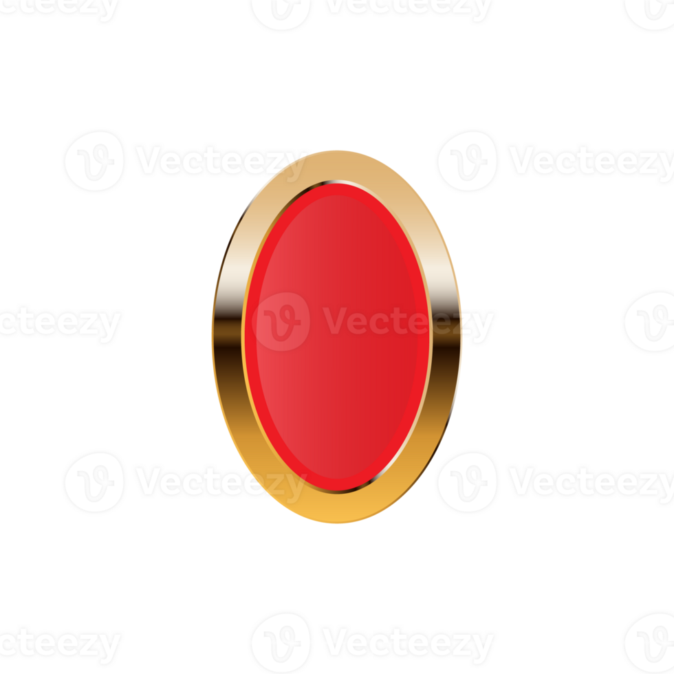 Shiny Red Oval with Glittering Gold Outline, Luxury Abstract Shape png