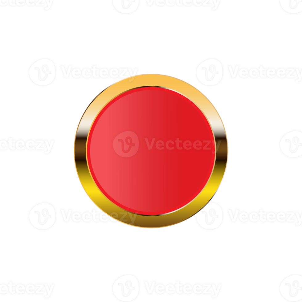 Luxury Red Circle with Golden Glitter Outline on Transparent Background png