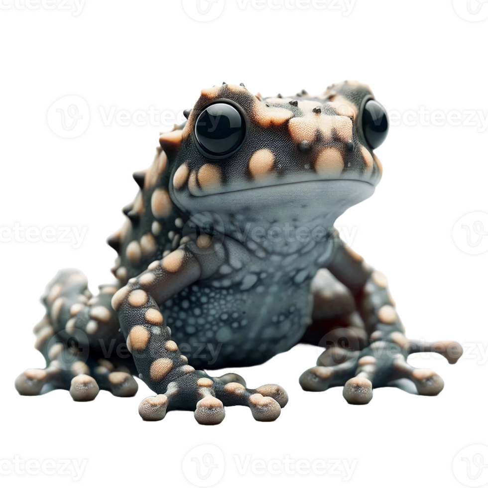A spadefoot toad rests on a surface, showcasing its unique skin patterns and colors. Its large eyes and textured body capture the essence of amphibians in their natural environment png