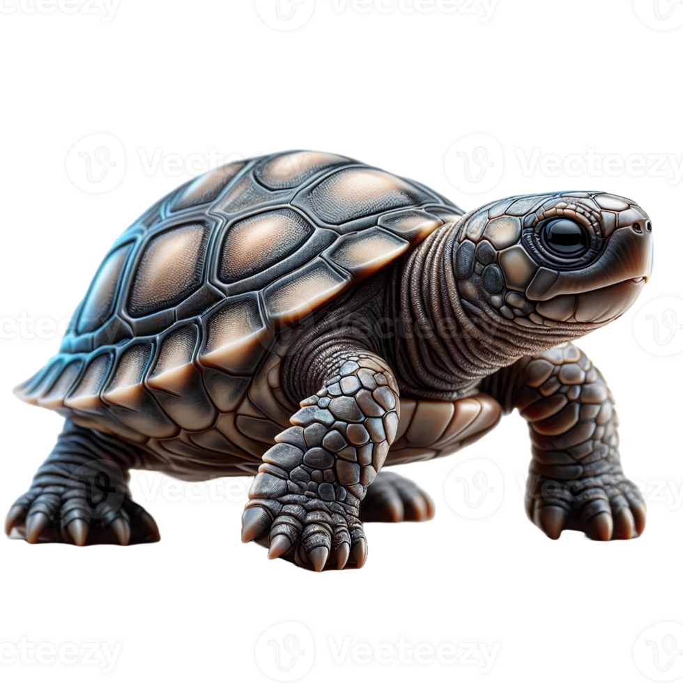 A turtle sculpture stands on a solid surface, highlighting intricate details and textures that resemble a real turtle. The artwork showcases the beauty of nature through craftsmanship png