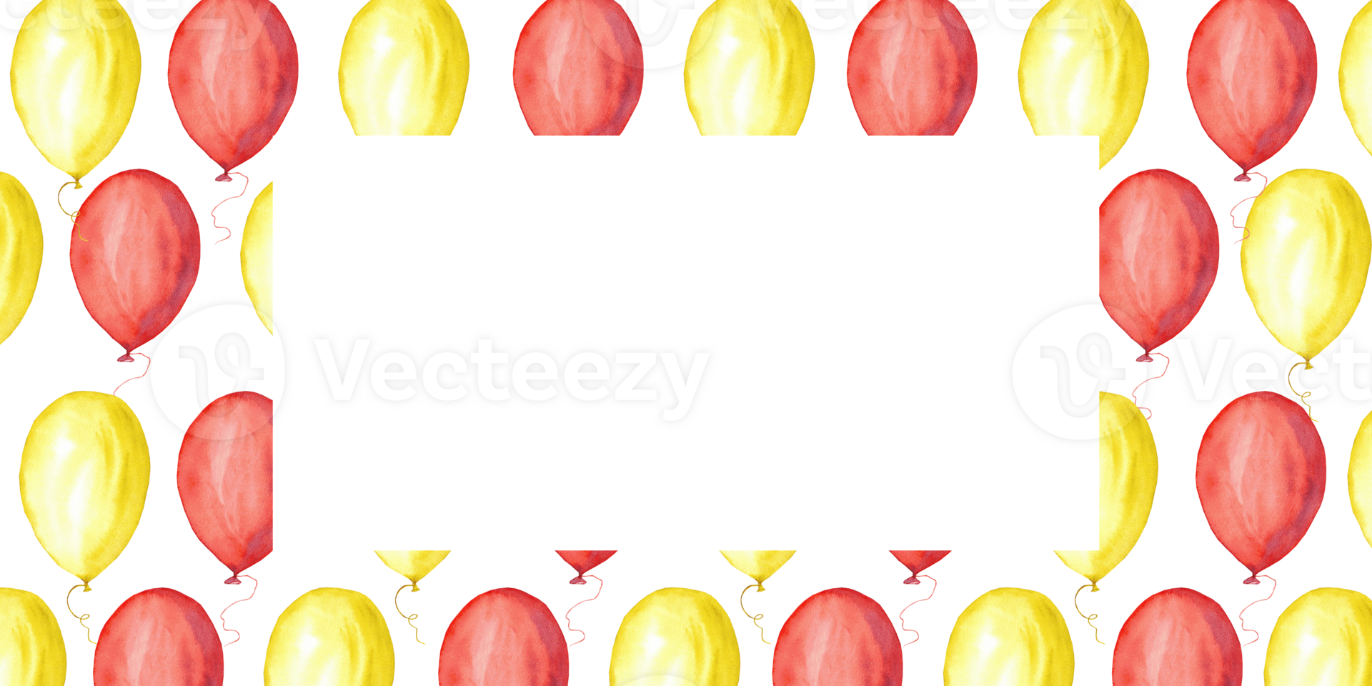 Colorful balloon border design for celebrations and festivities. End of course. Back to school. For certificate, diploma, invitation, card. Copy space. Horizontal banner, template png