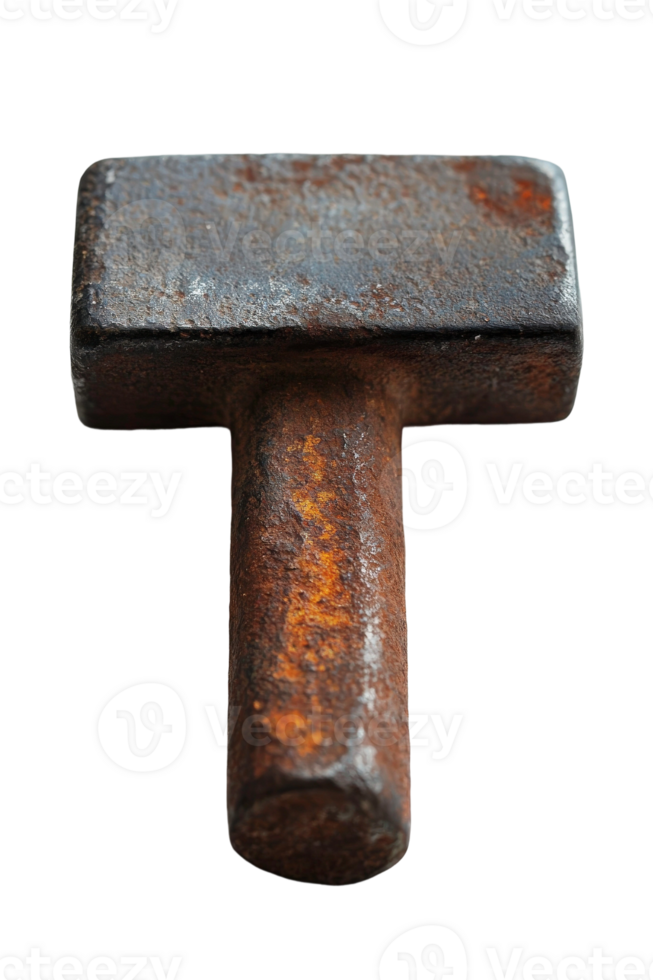 A rusty hammer on a black background png
