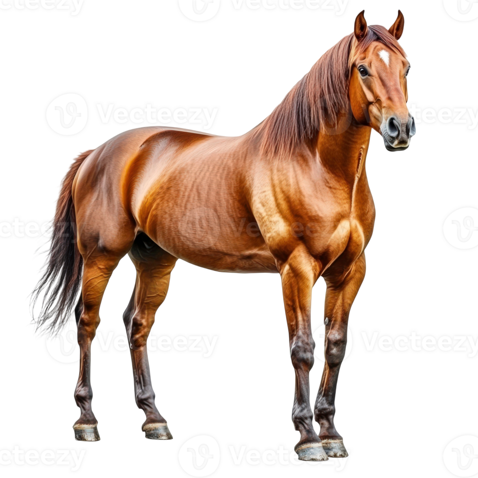 A horse is standing in front of a black background png