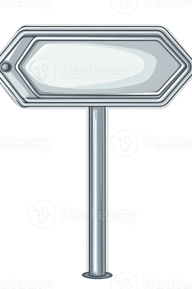 A white sign with a metal pole and a blank sign png