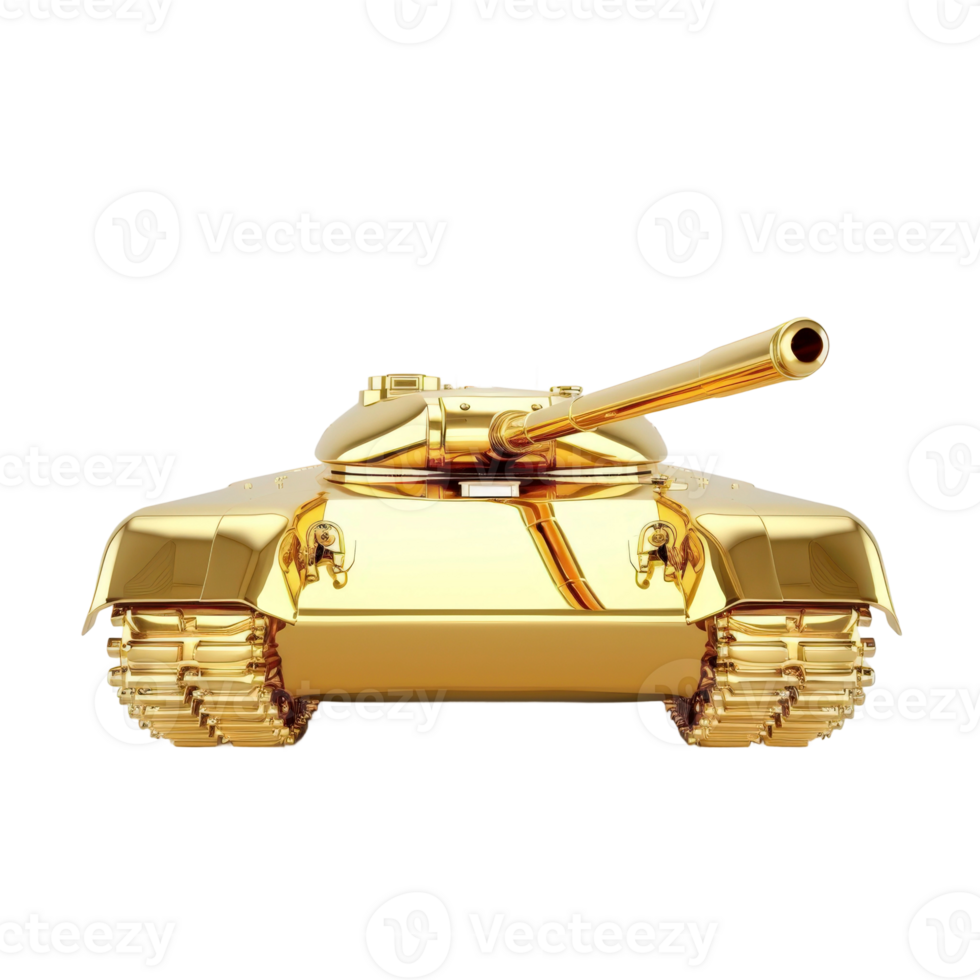 Gold tank isolated on black background png
