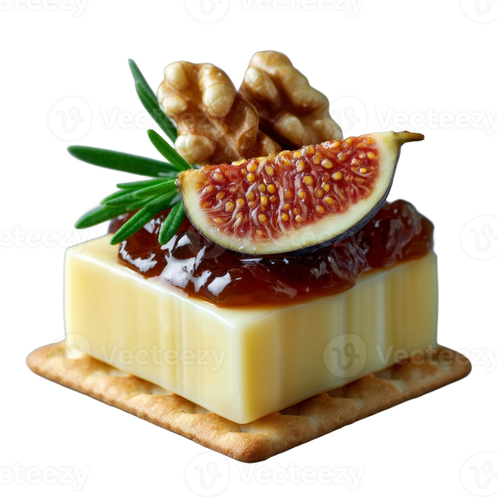 Fig and cheese on crackers png