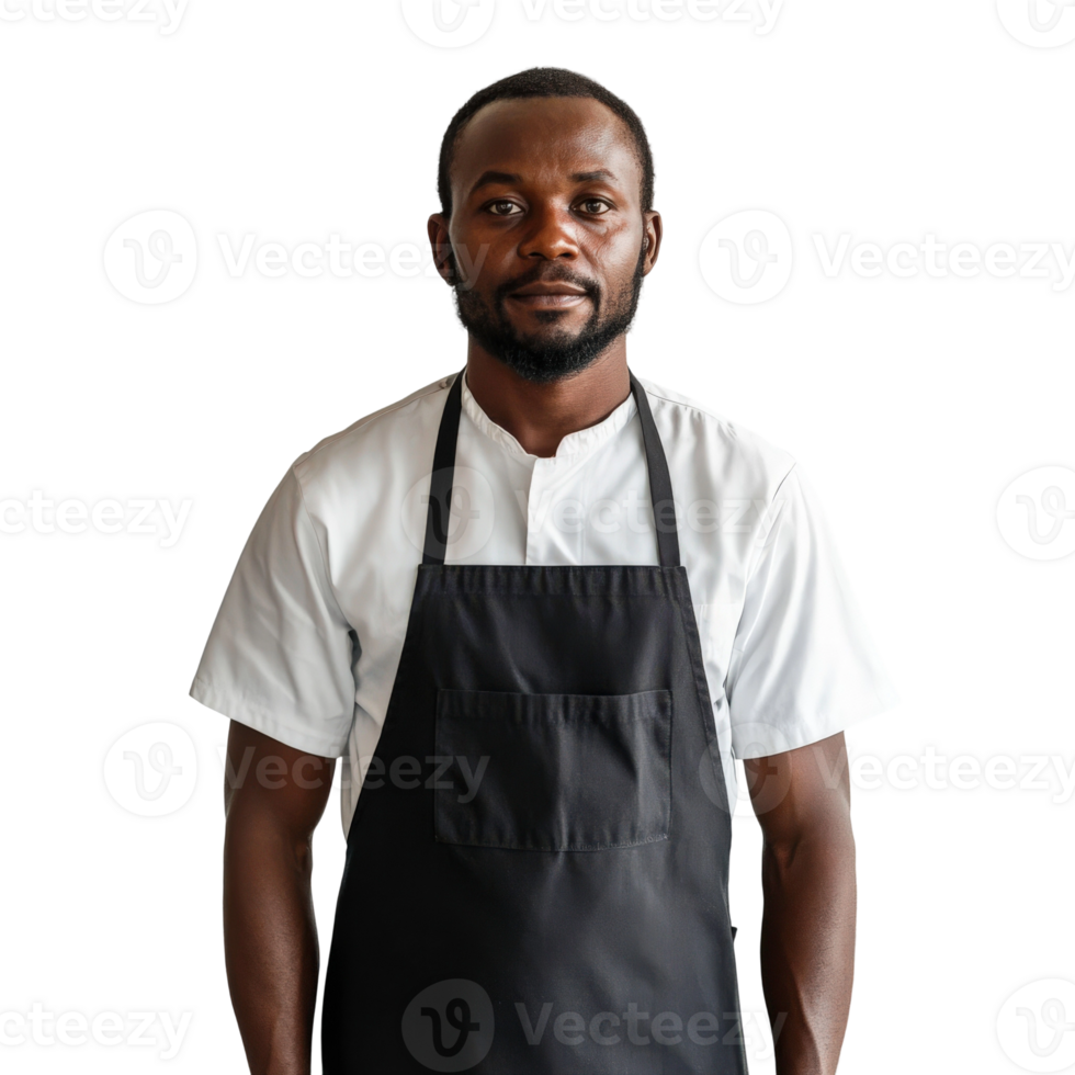 A black man in a chef's apron png