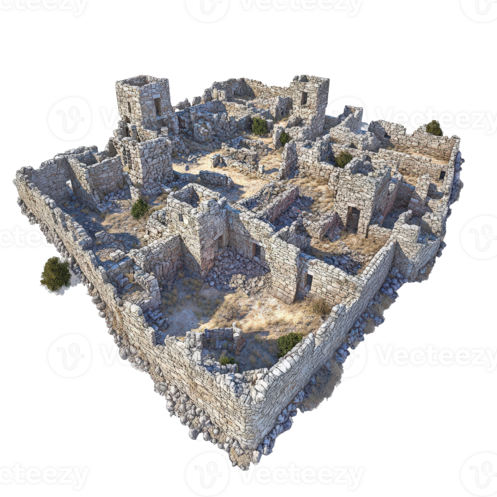 An old stone building in the middle of a desert png