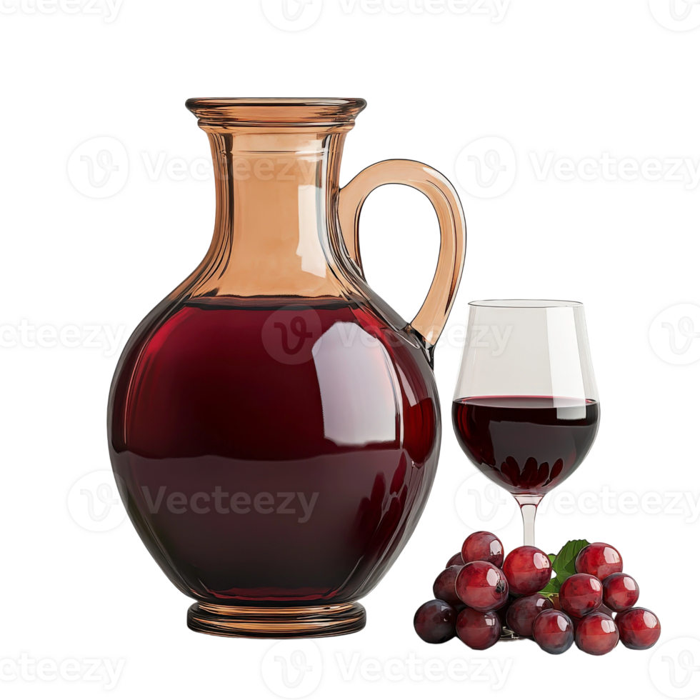 A glass of red wine and a jug of wine png