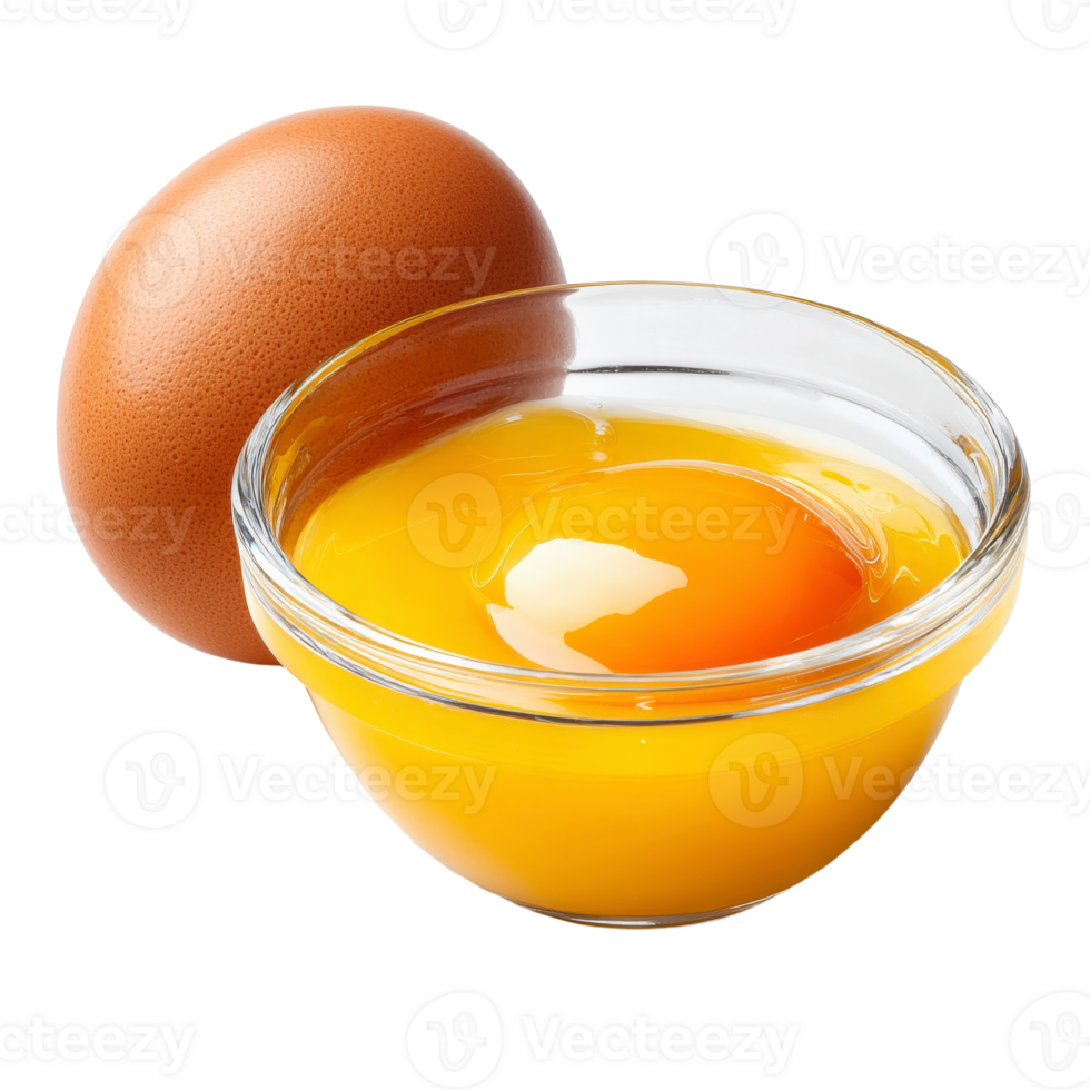 An egg in a bowl with a brown egg png