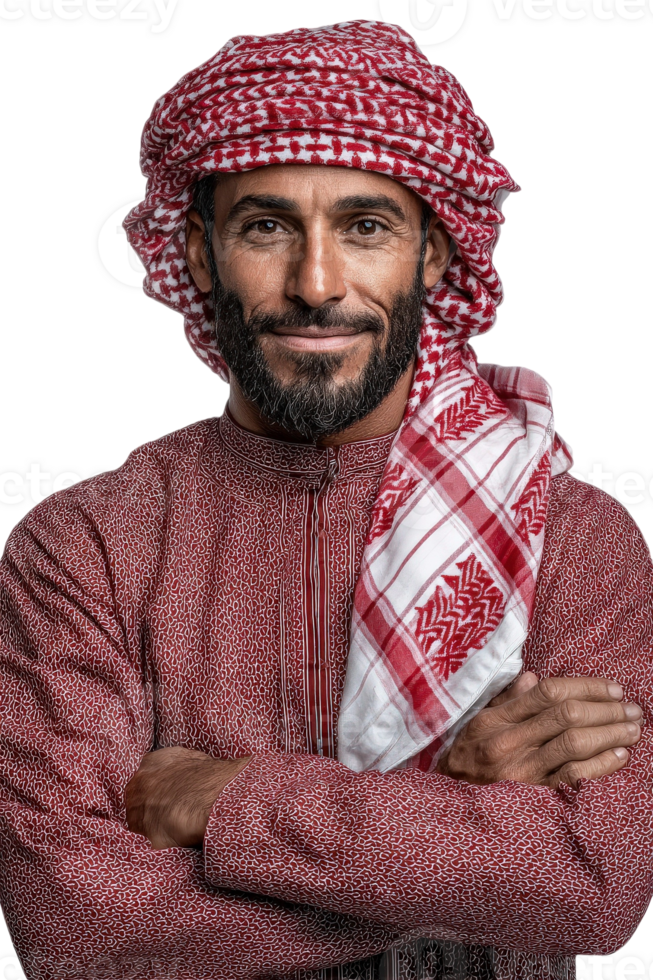 Portrait of a man in arabic traditional clothing png
