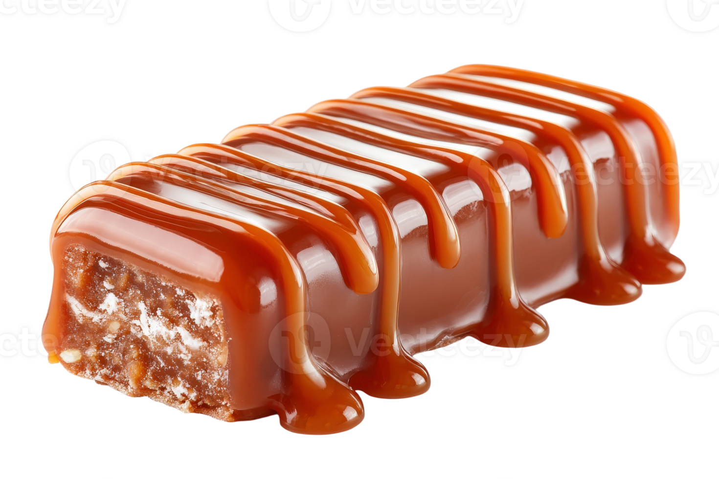 A caramel covered bar of chocolate png