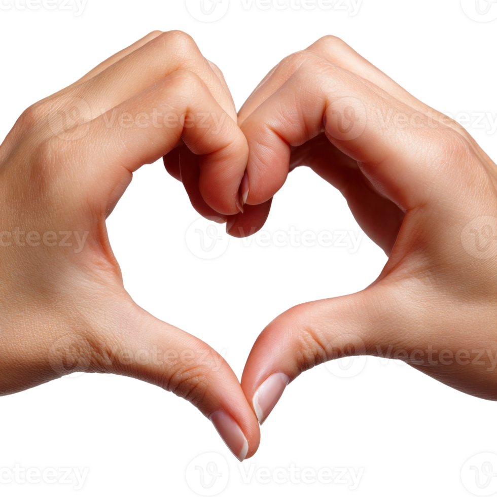 Hands making a heart shape with their fingers png