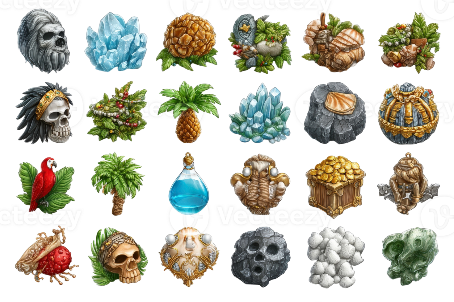 A set of icons for a game png