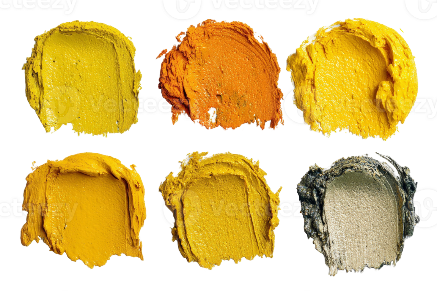 A set of six different paint colors png