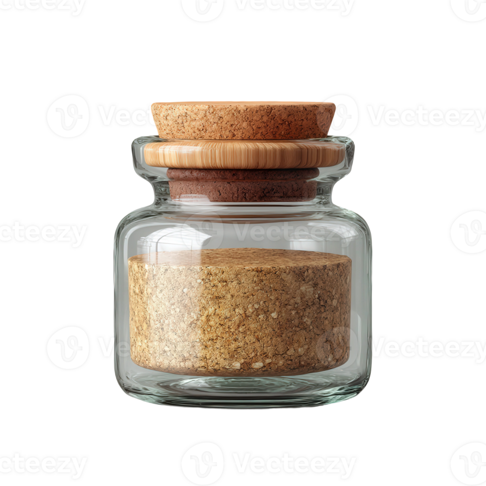 A jar with sand and cork lid png