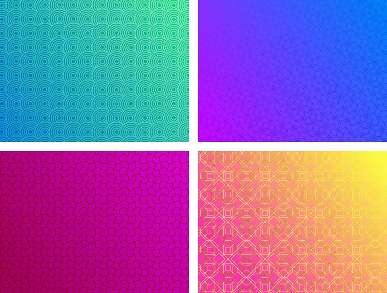 Modern pattern with abstract geometric line texture in gradient pink, orange, purple, blue, and green. vector