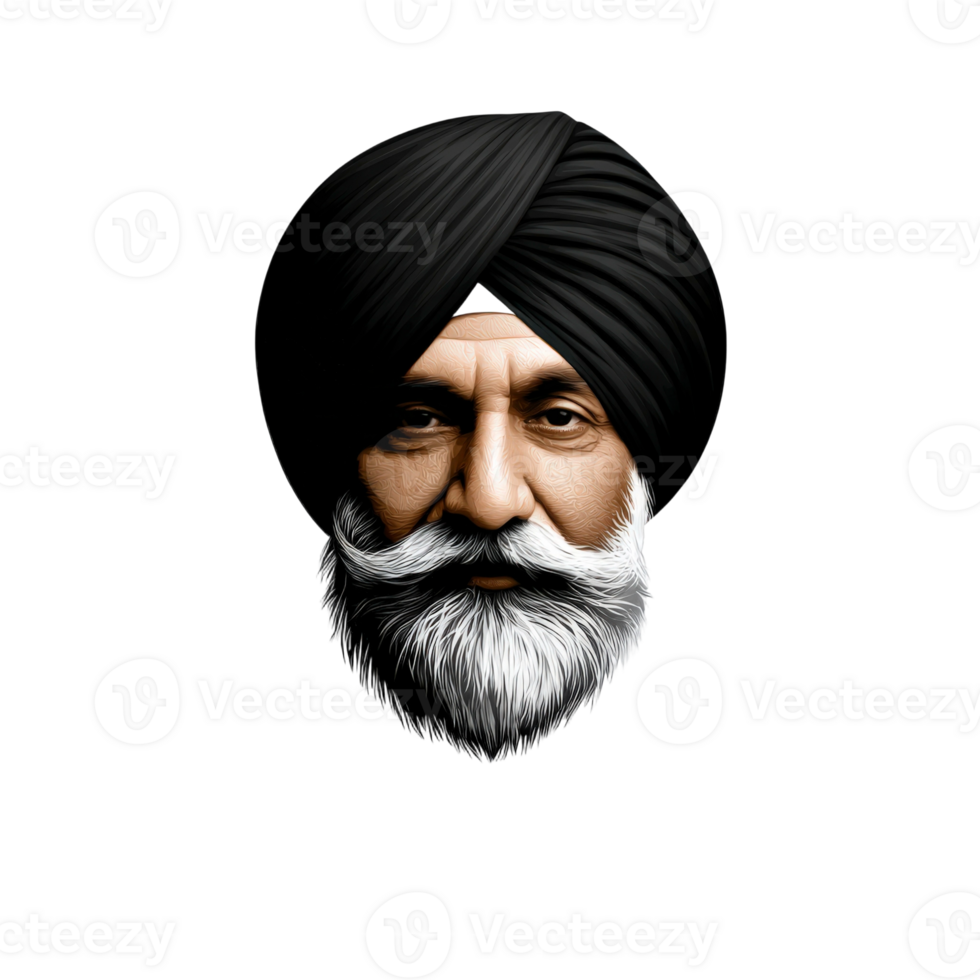 An image of a man with a beard and turban png