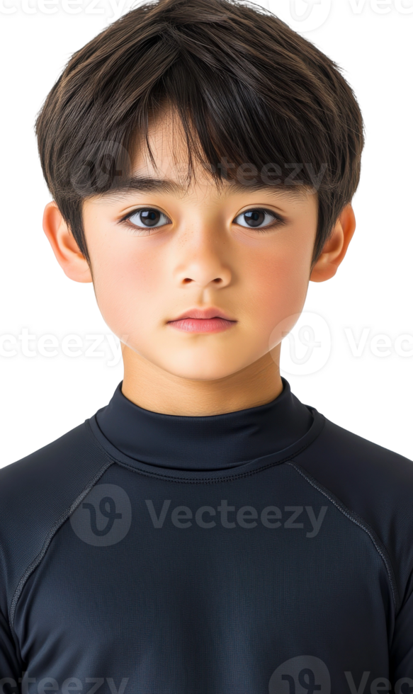 A young boy wearing a black shirt png