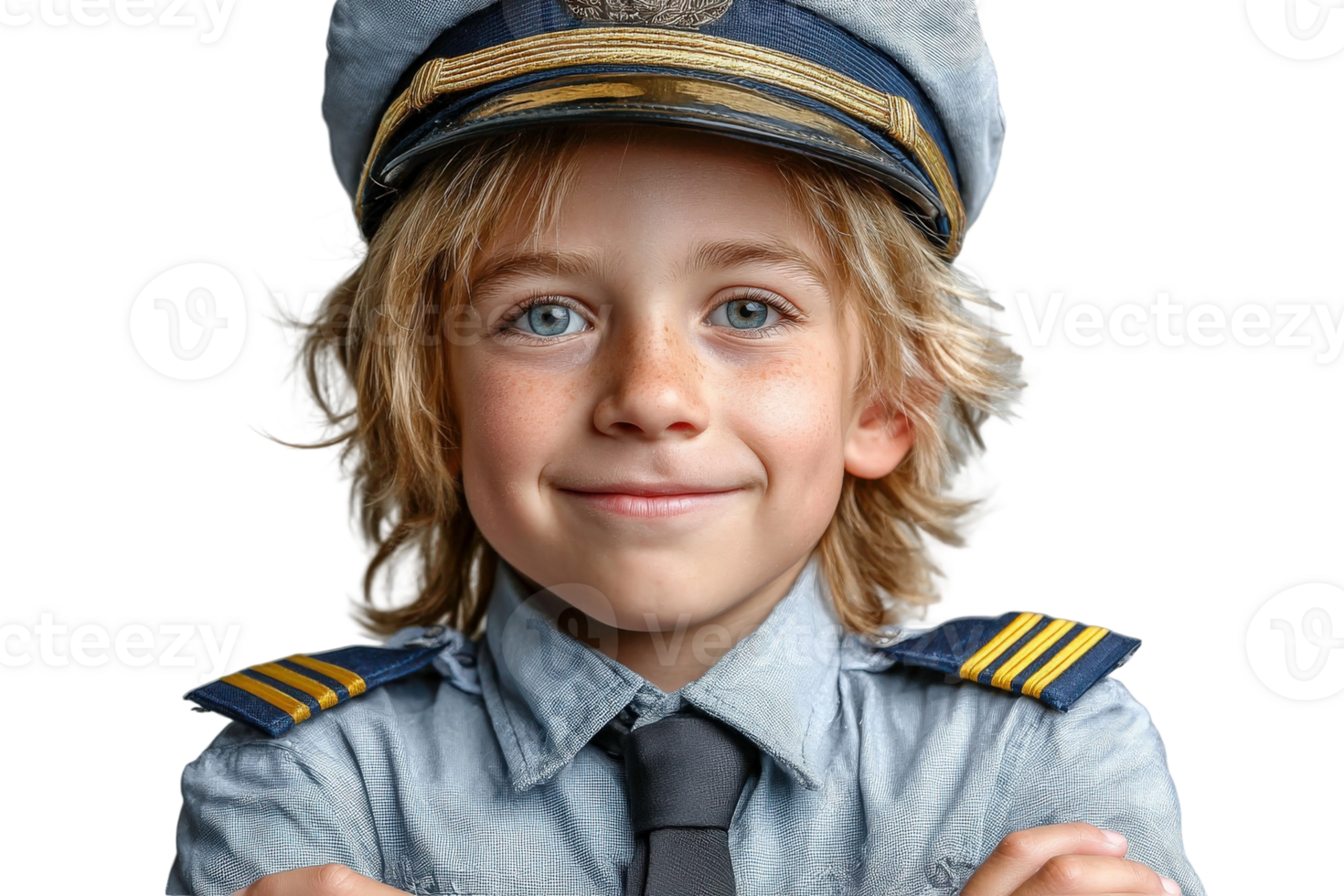 A young boy in a pilot's uniform png