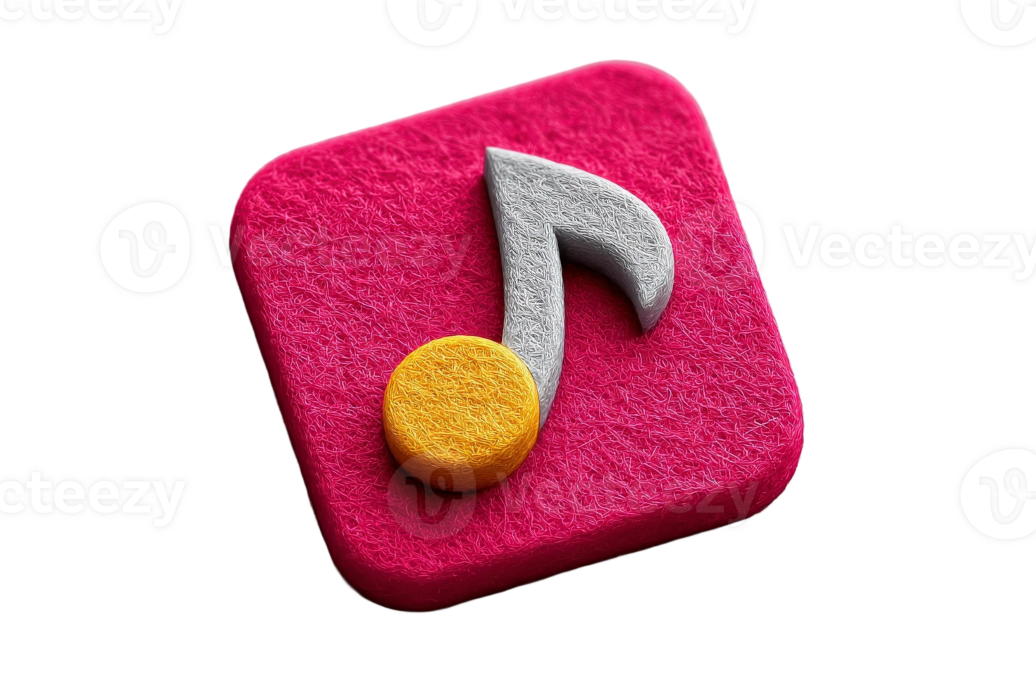A pink music note with a yellow and white note png