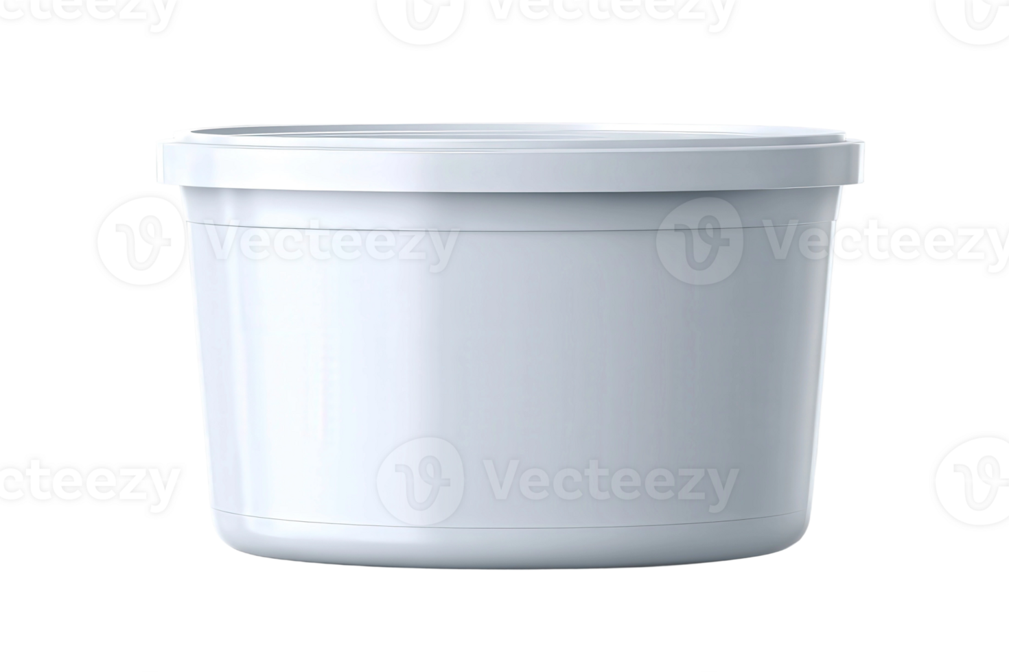 A white plastic container with a lid on a black background png