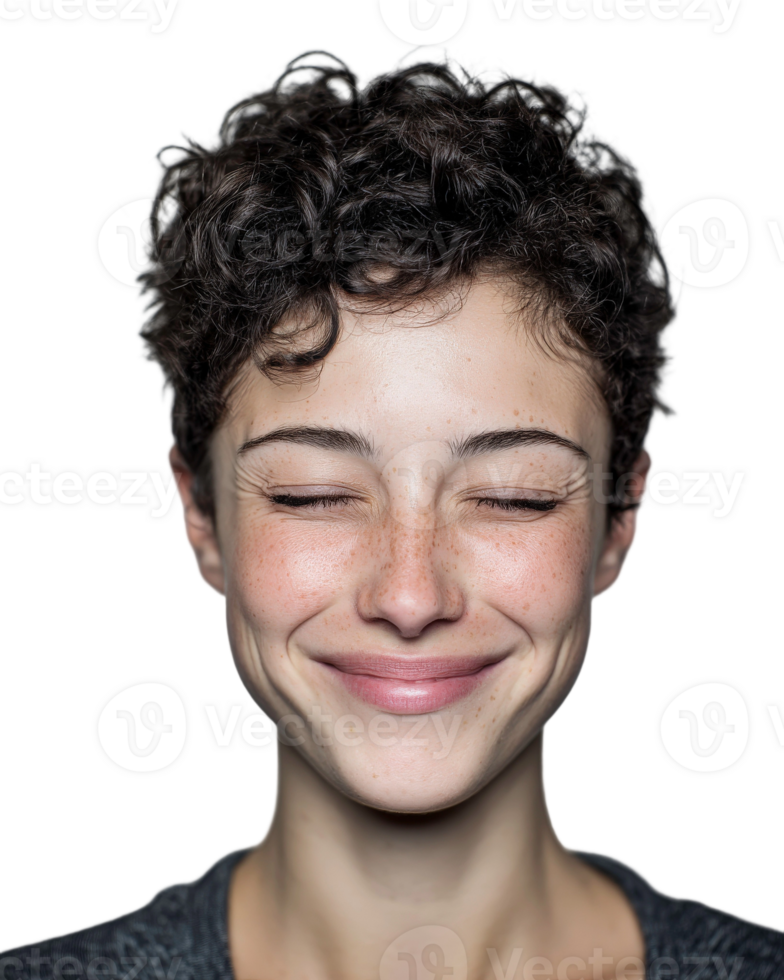 A woman with a smile on her face png