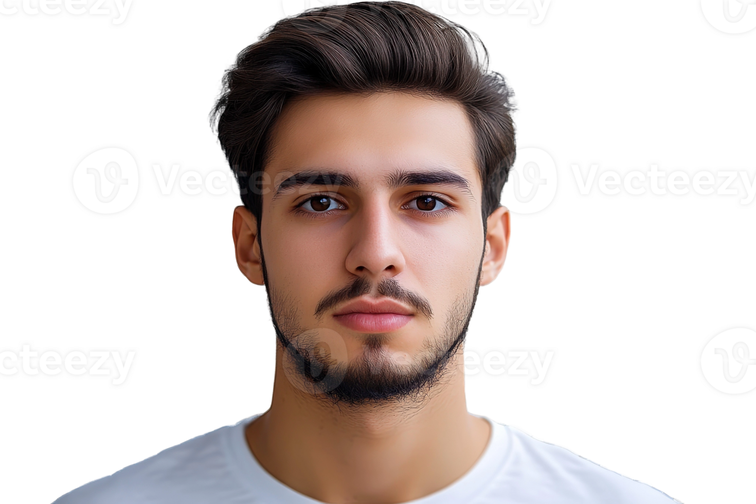 A man with a beard and a white shirt png
