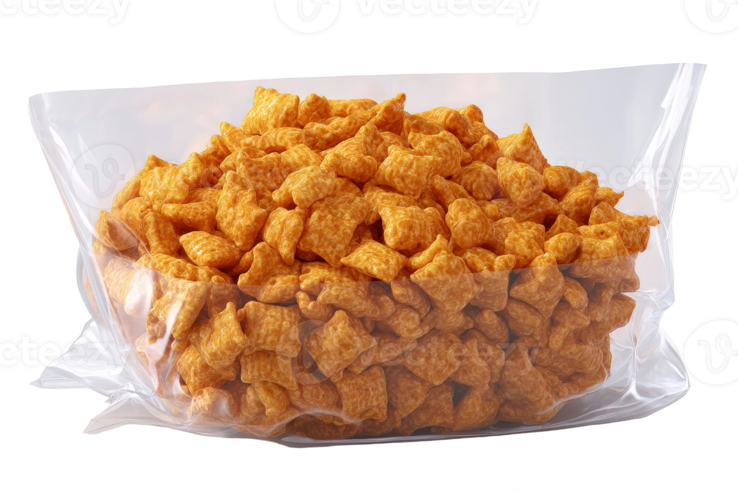 A bag of corn flakes sitting in a clear bag png