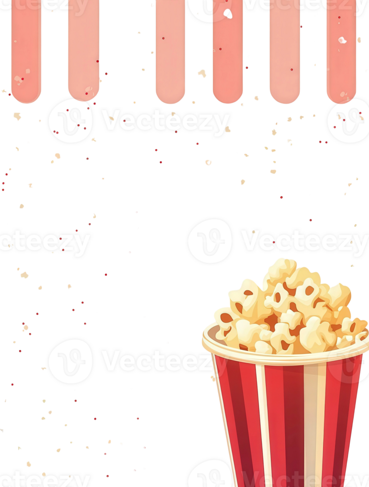 Popcorn and popcorn on a black background png
